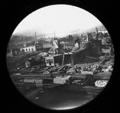 Northwest view from the courthouse after the Chicago Fire of 1871 by American Photographer